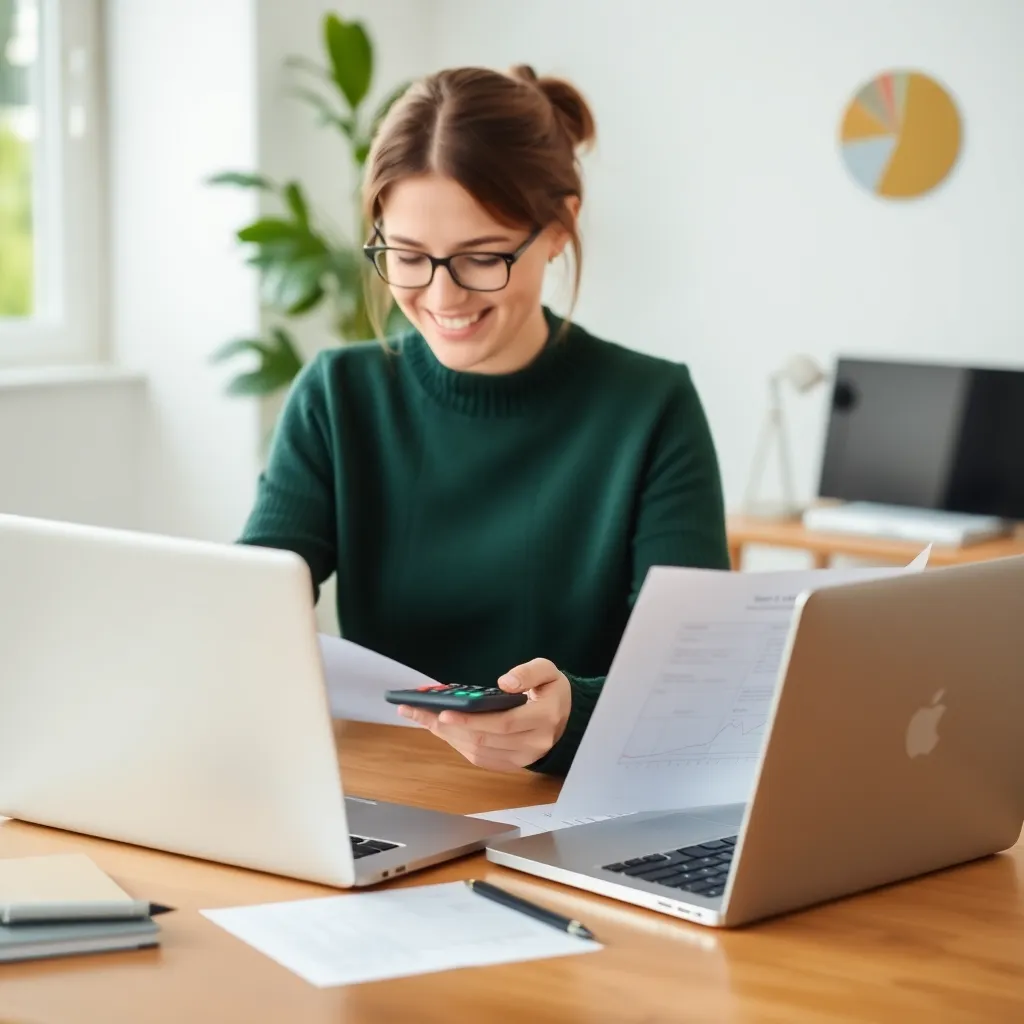 Persoon die digitaal belastingplanning doet op tablet