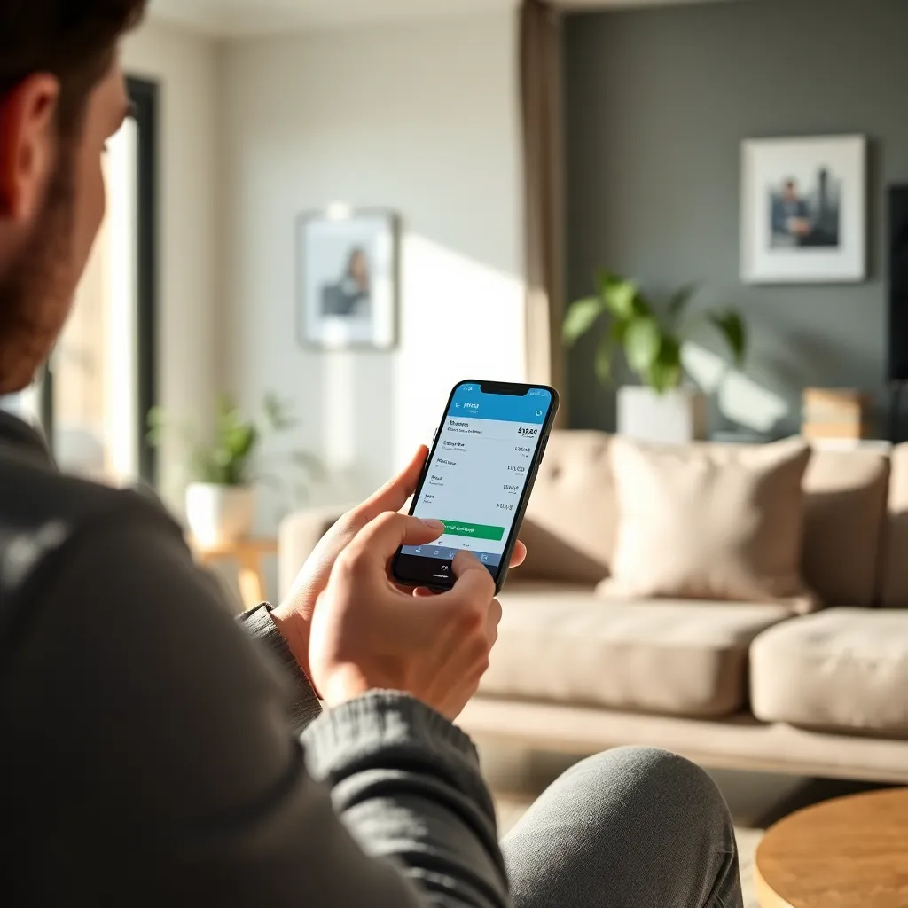 Persoon die digitale budgetteringsapp gebruikt op tablet