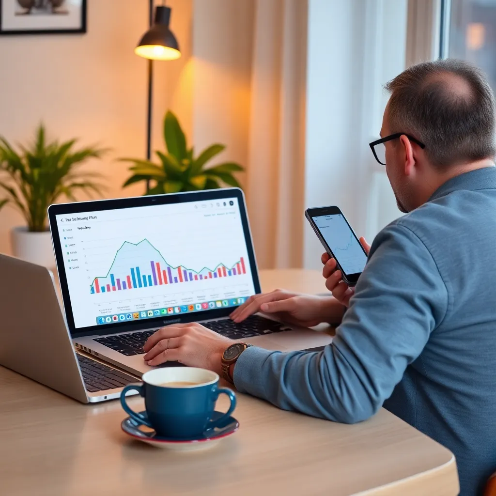 Smartphone met Nederlandse financiële apps op het scherm